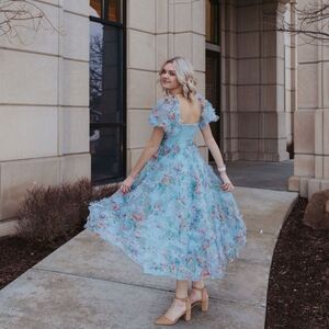 Ava Gowns Garden Party Dress - Blue